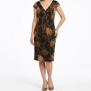 Evan Picone Satin Print Empire Cocktail Dress- Sz. 12